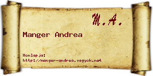 Manger Andrea névjegykártya